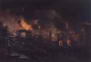 Nicolino V. Calyo Great Fire of New York as Seen From the Bank of America oil painting on canvas